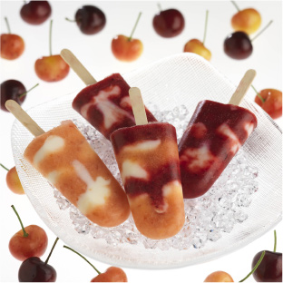 Swirly Bing Cherry and Yogurt Ice Pops