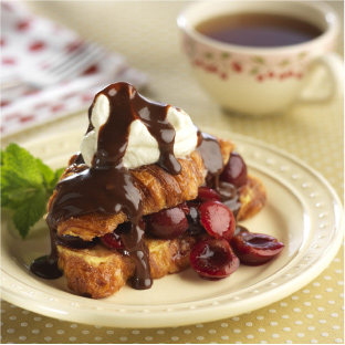 Croissant French Toast with Fresh Bing Cherry Sauce